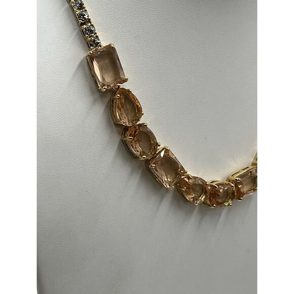 KATE SPADE NEW YORK "Draped Jewels" Blush MultiShaped Clear Rhinestone Necklace - Picture 9 of 16